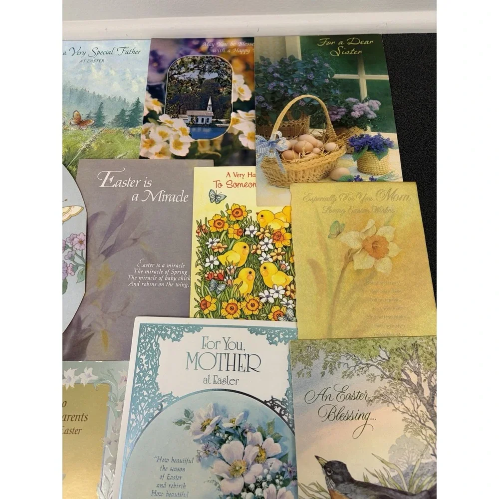 Vintage Easter Greeting Cards Fronts ONLY Scrapbooking Crafts Lot of 50+ Bunnies